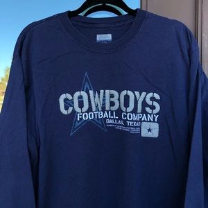 Reebok Navy Dallas Cowboys Navy/Grey Long Sleeve T-Shirt L